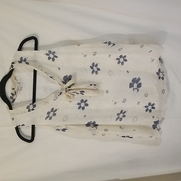 Via Signoria  Sheer Overlay Lined Ivory Floral Size L - Picture 1 of 4